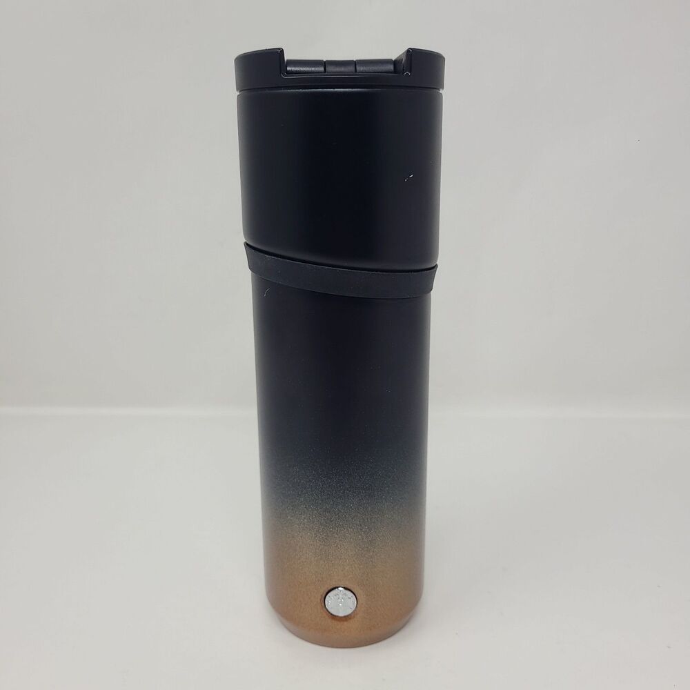 Starbucks Tumbler 16 oz Black Copper Ombre Glitter Gradient Stainless Insulated